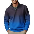 thumbnail image 2 of LODIENY Big and Tall Regular Fit Ombre Shirts for Men Casual 1/4 Zip up Long Sleeve Stand Collar Pullover Sweatshirts Lightweight Trendy Athletic Tops Light Blue M, 2 of 5