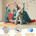 thumbnail image 2 of 3 in 1 Kids Slide and Swing Set for Indoor and Outdoor, Freestanding Slide for Toddler Playground Slipping Slide Climber Toy Playset with Basketball Hoop, 2 of 5