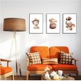 thumbnail image 2 of Jungle Animals Kids Room Wall Decor Set of 3 Rhino Lion Tiger and Olive Soccer Puck Canvas Print Watercolor Animal Poster Baby Boy Sports Decor Art Painting, 2 of 6