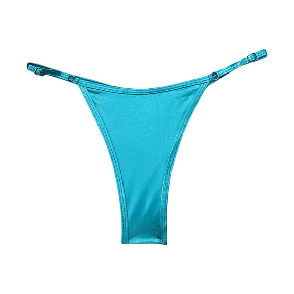 idosla Women's String Thong Metallic Micro Panties Sexy Low Rise Bikini Underwear Lingerie Thongs (Green, S)