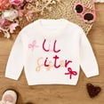 thumbnail image 2 of Gubotare Baby Girl Sweater Toddler Baby Girls Pullover Sweater Crochet Squarey Floral Crewneck Knitwear Fall Winter Clothes Size 6 12 Months (Beige,6-12 Months), 2 of 7