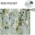 thumbnail image 5 of Eucalyptus Botanical Leaves Floral Kitchen Window Curtains Butterfly Farmhouse Flower Leaf Small Window Treatment Sage Green Cafe Short Curtains for Bathroom Treatment Tier Drapes 27.9x39 inch, 5 of 6