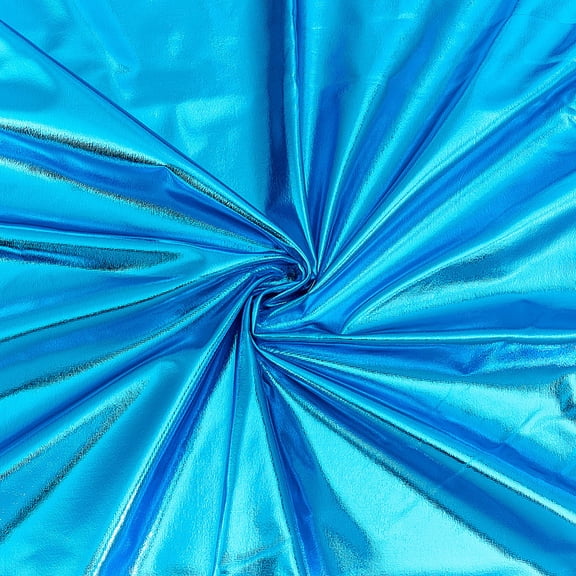 Blue Sparkly Hologram Spandex Fabric 39.4×59.8 inch Shiny Polyester Spandex Stretch Fabric