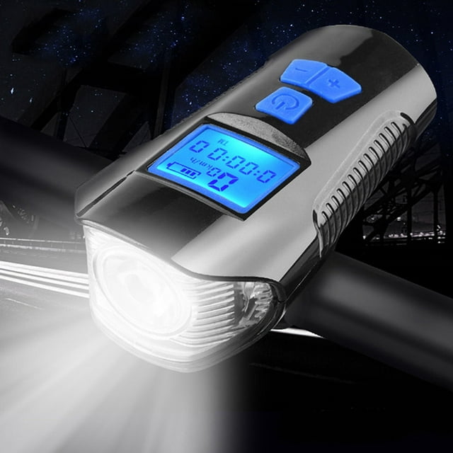 Bike Light Set, Speedometer LED Bike Lights with Horn, LCD Display USB Rechargeable Bike Tail Light and Cycle Head Light Front Light Set