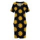 thumbnail image 3 of Vestido de noche holgado con bolsillos, estilo retro hippie vintage de los años 60 y 70, con diseño de margaritas naranjas y flores, para jardinería, para mujer, vestidos largos, 3 of 6