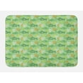 thumbnail image 1 of Fishes Bath Mat, Hand Drawn Basses Starfishes and Auger Seashell on Green Background Underwater Theme, Plush Bathroom Decor Mat with Non Slip Backing, 29.5" X 17.5", Multicolor, by Ambesonne, 1 of 2