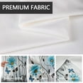 thumbnail image 3 of Blue Floral Window Curtains for Kitchen Rustic Abstract White Daisy Flowers Butterfly Small Short Home Living Room Bedroom Bathroom Drapes Treatment Fabric 1 Pair, 27.5" W x 36" L, Retro, 3 of 6