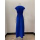 thumbnail image 2 of Vestido maxi de manga corta con escote en V profundo para mujer Vestido de noche de fiesta de club con abertura en la cintura alta Vestido de color sólido Azul Zefei Wu 9024735078524, 2 of 3
