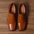 thumbnail image 2 of Mocasines de Vestir para Hombre Bruno Marc Marrón Talla 9.5W, 2 of 9