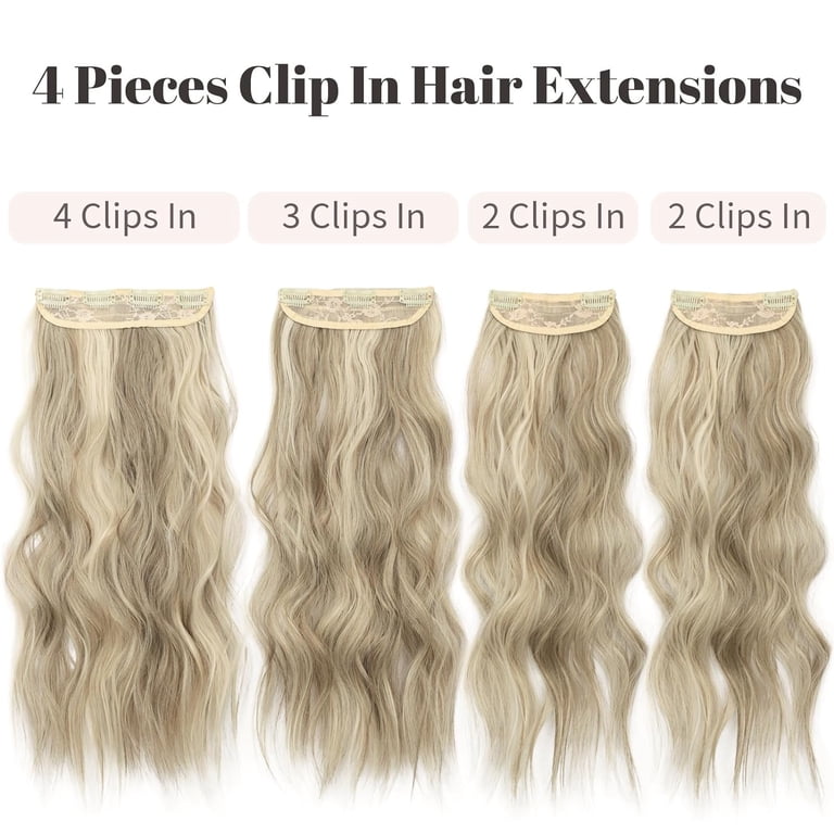 Clip in Long Wavy Synthetic Hair Extension 20 Inch Ash Brown  display picture 3