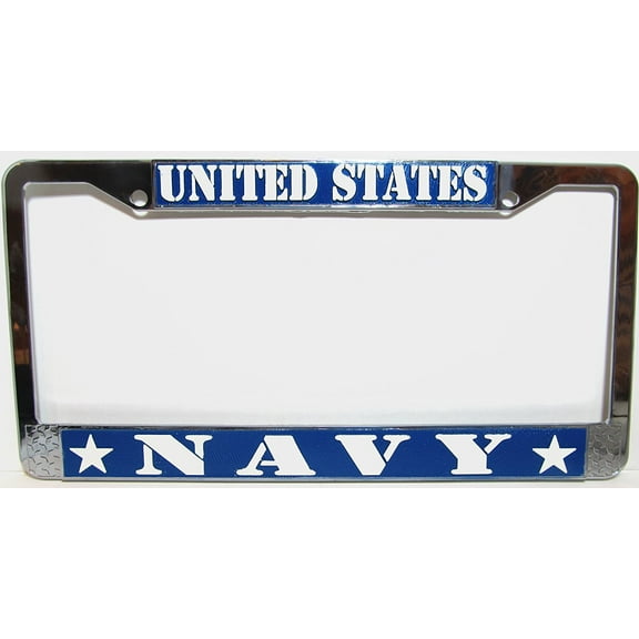United State NAVY Chrome Auto New License Plate Frame