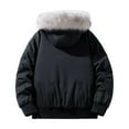 thumbnail image 4 of Mrmaere Men's Hooded Puffer Jacket Faux Warm Stylish Outerwear for Daily & Leisure Wear Black L, 4 of 9