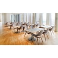 thumbnail image 4 of 2xhome - Set of 2 Organic Upholstered Fabric Modern Armchairs with Natural Wooden Legs for Dining Room Office or Accent Chair (Tweed Gray), 4 of 8