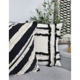 thumbnail image 6 of AuldHome Design Boho Farmhouse Throw Pillow Covers, 16 x 16 Black and Off White Fringed Couch Pillows, 6 of 8