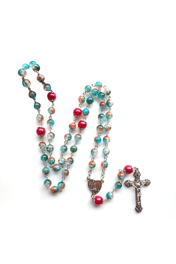 Acrylic Prayer Necklace Holy Soil Mary Blessing Rosary Prayer Religious Necklace Rosary Prayer Beads Rosary Beads