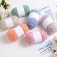 thumbnail image 2 of Xiao Hua Rollo de 50 g de hilos de mohair con puntos de colores, hilo suave para tejer a mano, ganchillo, para manualidades, bufandas y chales., 2 of 4
