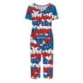 thumbnail image 3 of Independence Day Pajama Sets for Women 2 Pieces Pajamas Patriotic Flag Star Print Short Sleeve Tops and Capri Sets 4th of July PJs Sleepwears, 3 of 6