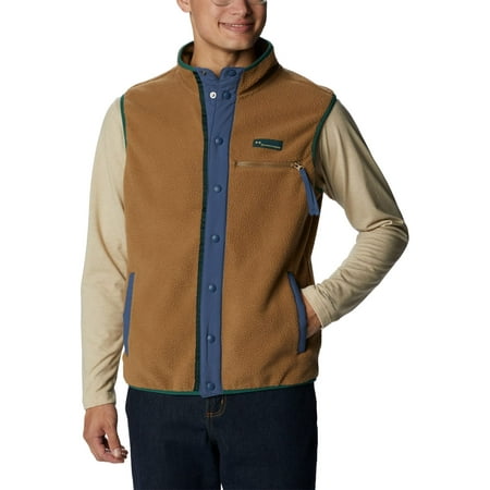 Columbia Men’s Helvetia Sherpa Vest – Cozy Fleece Vest With Zippered Chest Pocket, Regular Fit