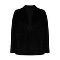 thumbnail image 5 of XPMWRP Women's Velvet Blazer Jackets Casual Long Sleeve Solid Color Lapel Collar Coats Work Office Suit Fall Winter Jackets Black M, 5 of 6