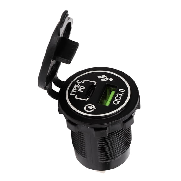 Auto USB Power Socket, Full Protocol Car Charger TPYE C+QC3.0 Dual Port Output For 12-24V Input For Motorboat For RV