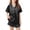 Black, variant on Girls Pajamas Silk Satin Pajama Set 2 Piece Button Down Pjs Ruffle Sleepwear