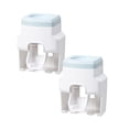 thumbnail image 1 of Oleegame 2PC Spoon And Lid Rest Automatic Toothpaste Squeezing Toothbrush Holder Wall-mounted Toothpaste Rack Blue, 1 of 2