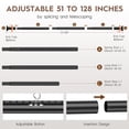 thumbnail image 5 of Extra Long 51-128" Octagon End Cap Tension Rod, Heavy Duty No Drilling Adjustable Window Rod for Sliding Door & Blackout Curtains, Matte Black, 5 of 8
