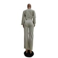 thumbnail image 5 of Idoravan Women Sets Clothing Clearance Womens Casual Fashion Sexy Hollow Out Solid Color Off Shoulder Ripped Top Trousers Pants Set, 5 of 7