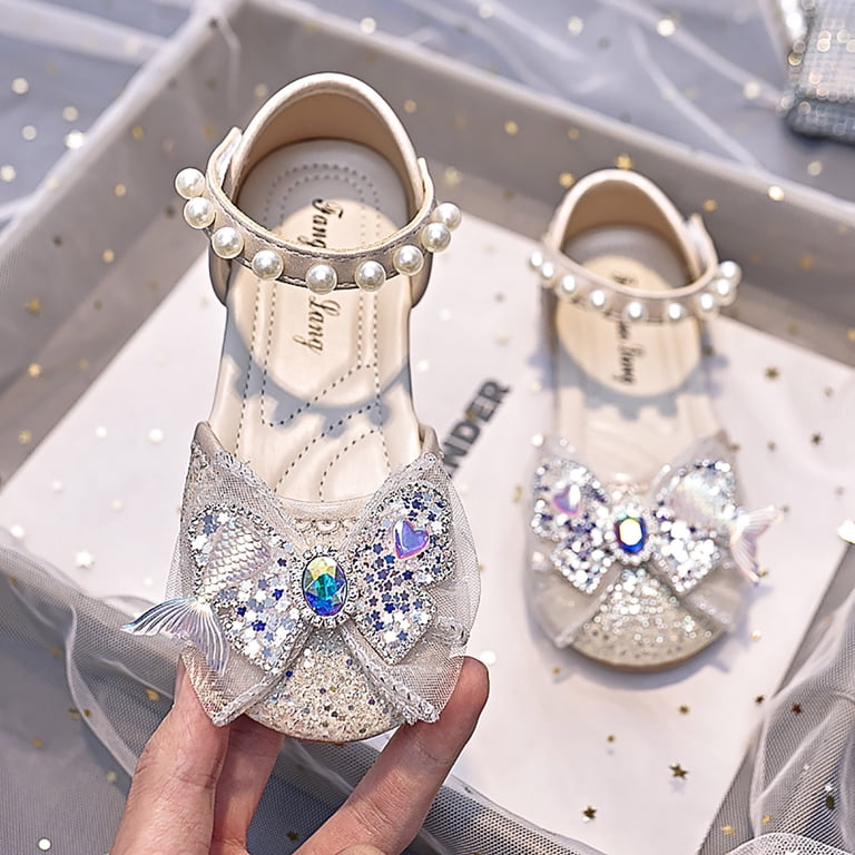 Glitter Ladies Flat Evening Shoes Uk LIUJUNSHOP Girls Sparkle Princess Dress  Shoes Bow Wedding Party