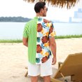 thumbnail image 3 of Men's Hawaiian Shirt 2 Pieces Sets Floral Short Sleeve Shirts And Shorts Summer Beach Outfits, 3 of 5