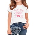 thumbnail image 5 of SGFCWSX Girls T Shirt Summer Short Sleeve Cherry Print Crew Neck Casual Soft Kids Daily Wear Tee Tops White Size 7/8, 5 of 7