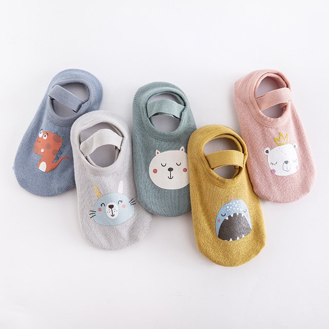 Calcetines antideslizantes para bebés y niños pequeños Calcetines de piso de dibujos animados lindos para niñas 5 pares 8-36 meses Bebé BANYUO Electrónica