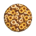 thumbnail image 3 of Rv Spare Tire Cover 16 inch - Vintage Wood Grain Sunflower B Tire Covers for Trailers, Adjustable Camper Spare Tire Cover, 3 of 7