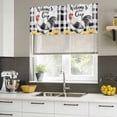 thumbnail image 4 of Vintage Rooster Curtain Valances for Windows, Kitchen Valance Window Treatments Panel 2 Pack, Black White Plaid Pastoral Sunflower Rod Pocket Short Curtains for Bathroom Bedroom 42 x 18 Inch, 4 of 8