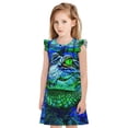 thumbnail image 1 of Vsdgher Chemises de Nuit Colorées en Verre Crocodile pour Filles Manches Courtes à Volants Robe de Nuit Pyjama pour Fête Pyjama-TG, 1 of 6
