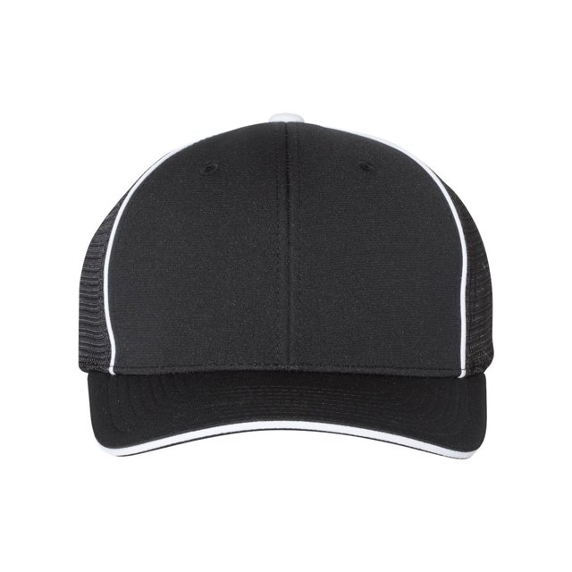 Richardson Pulse Sportmesh with R-Flex Cap, S-M, Black-White Contrast