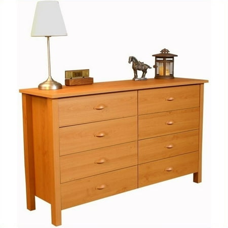 Venture Horizon Nouvelle 8 Drawer Lowboy Double Dresser In Oak Venture Horizon Nouvelle 8 Drawer Lowboy Double Dresser In Oak