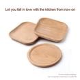 thumbnail image 5 of Wood Plates Wooden Serving Plate Simple Retro Square Tray Household Coaster Easy Cleaning and Lightweight for Dishes Snack Dessert Fruit 5.04*5.04", 5 of 7