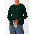 thumbnail image 3 of Suéter PRETTYGARDEN 2025 con Botones Cuello Redondo Verde Oscuro S, 3 of 8
