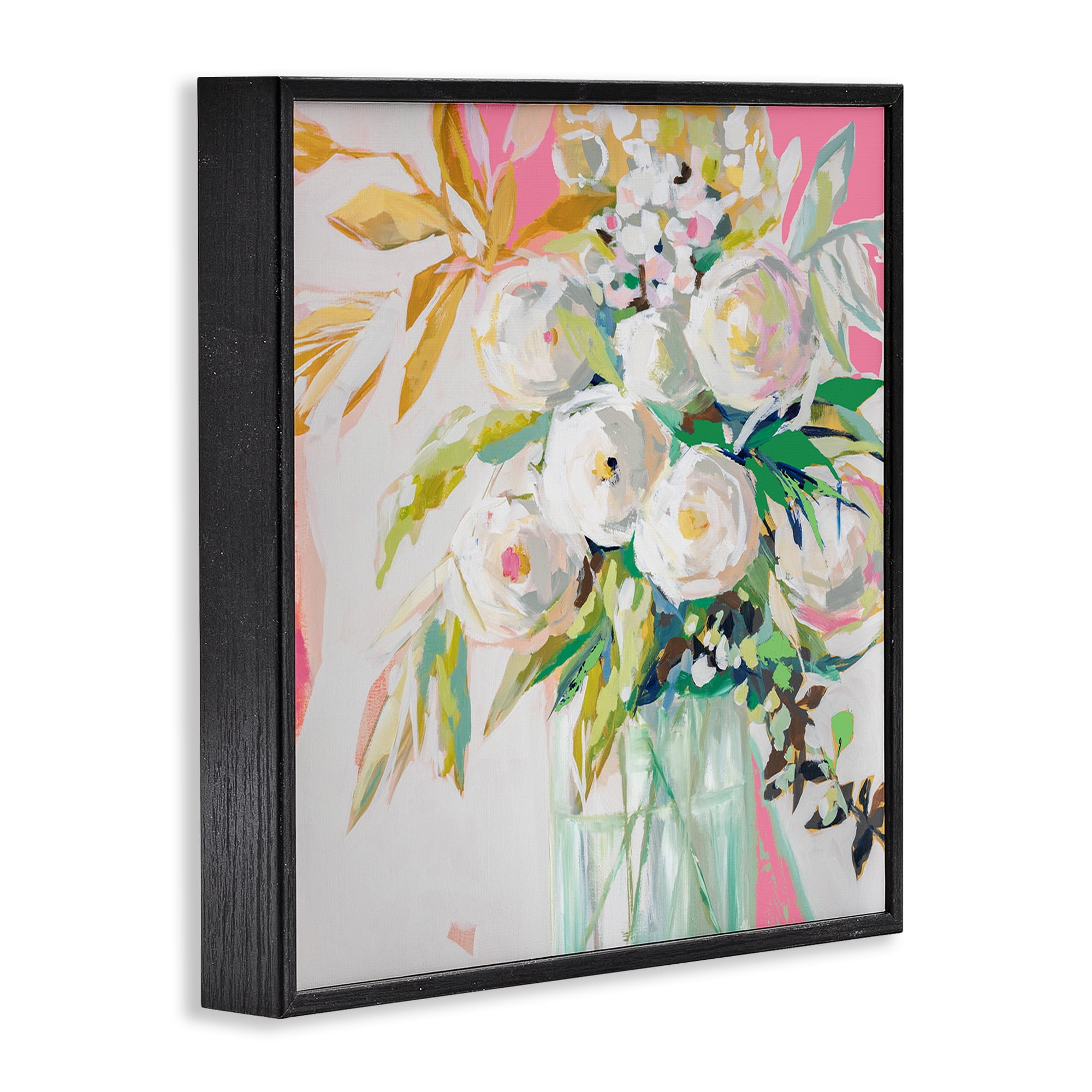 Stupell Industries Springtime Soiree Roses Botanical & Floral Painting Black Framed Art Print Wall Art, 12 x 12