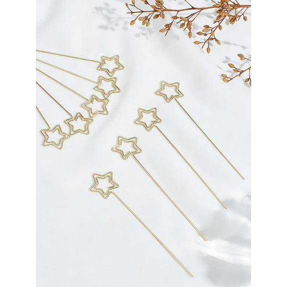 20Pcs Steel Name Card Holder Star Photo Memo Holders Golden Table Number Stands for Centerpieces Wedding Reception Party Birthday Photos Memo Notes 120x25x1.5mm