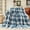 Navy Blue, variant on Mindunm Sherpa Plaid Flannel Fleece Throw, 50" x 60"