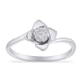 thumbnail image 2 of AFFY Round Cut Natural White Diamond Accent Flower Petal Promise Ring For Women In 14K White Gold Plated 925 Sterling Silver (0.05 Cttw, I2-I3 Clarity), Ring Size -8.5, 2 of 5