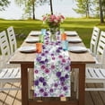 thumbnail image 4 of Table Runners 70 Inches Long Dress Scarves, Purple Pink Roses Farmhouse Coffee/Dining/Kitchen Table Decor, Holiday Table Runner, Spring Floral Elegant Pastoral Botanical 13x70 Inch, 4 of 9