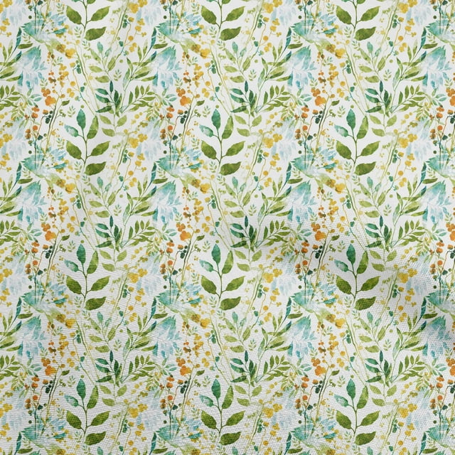 oneOone Tissu en Rayonne Blanc à Fleurs pour Robe Tissu Imprimé au Mètre 56 Pouces de Large