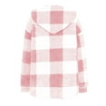 thumbnail image 4 of Winter Oversized Outerwear Jackets New Womens Plaid Fleece Shacket Jacket Lapel Collar Plaid Shirt Plus Size Coat Zip up Fall Winter Trendy Clothes with Pockets Pinky XXL New, 4 of 8