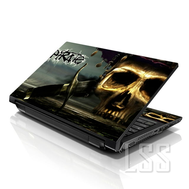 LSS Laptop Skin Sticker Decal Cover Pirate Skull Pattern Fits 17" to 19" Laptops