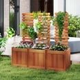 thumbnail image 4 of Costway 1 PCS Wooden Raised Garden Bed Elevated Patio Yard Planter Box with Trellis Open-Ended, 4 of 10