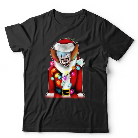 Christmas Pennywise Funny Clown Horror Festive Holiday Humor Kids Adults Unisex T-Shirt, up to size 5XL