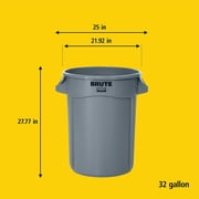 Rubbermaid Commercial Products Rubbermaid Commercial Round Brute Container Plastic 32 gal Dark Green 2632DGR — Home & Garage Storage, Stackable Design